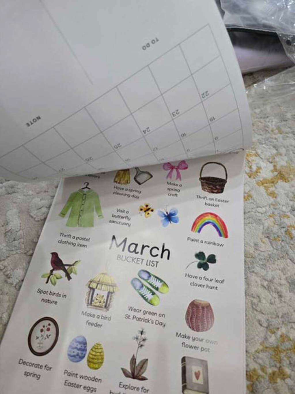 2026 Bucket List Spiral Calendar