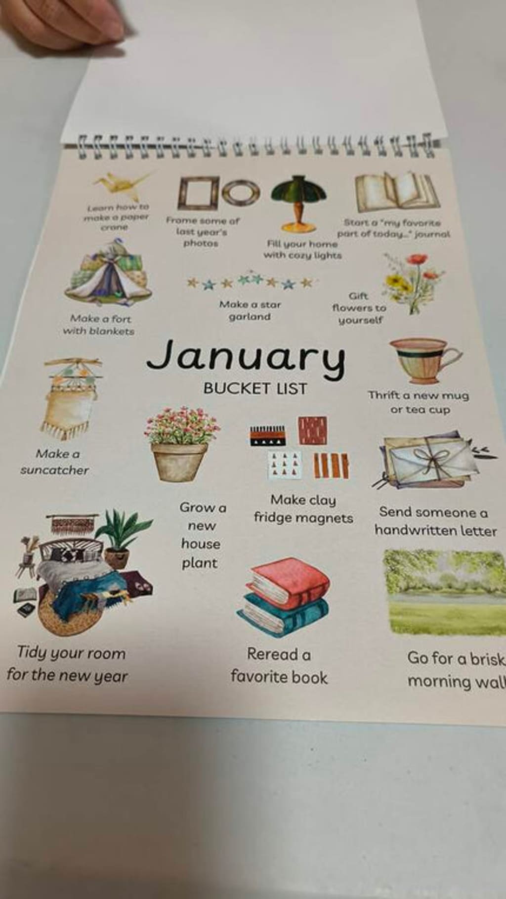 2026 Bucket List Spiral Calendar