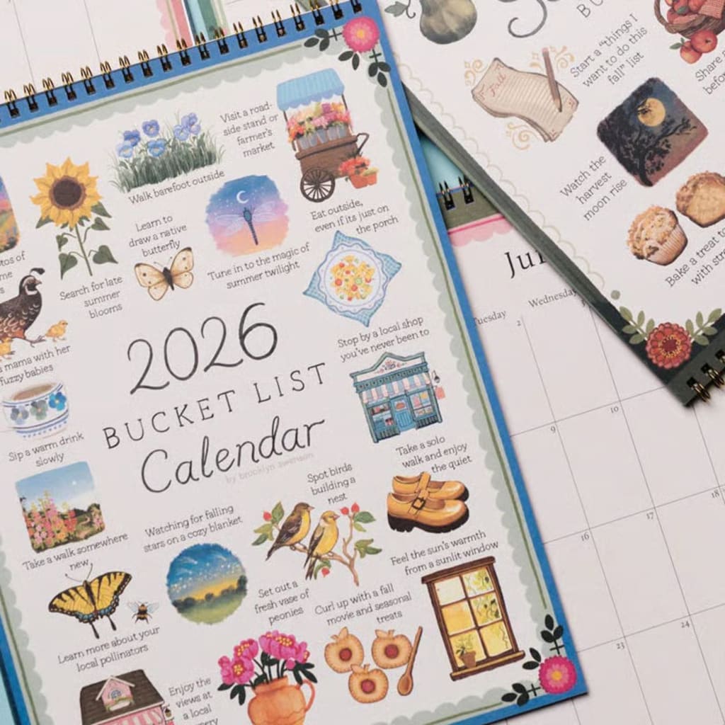 2026 Bucket List Spiral Calendar